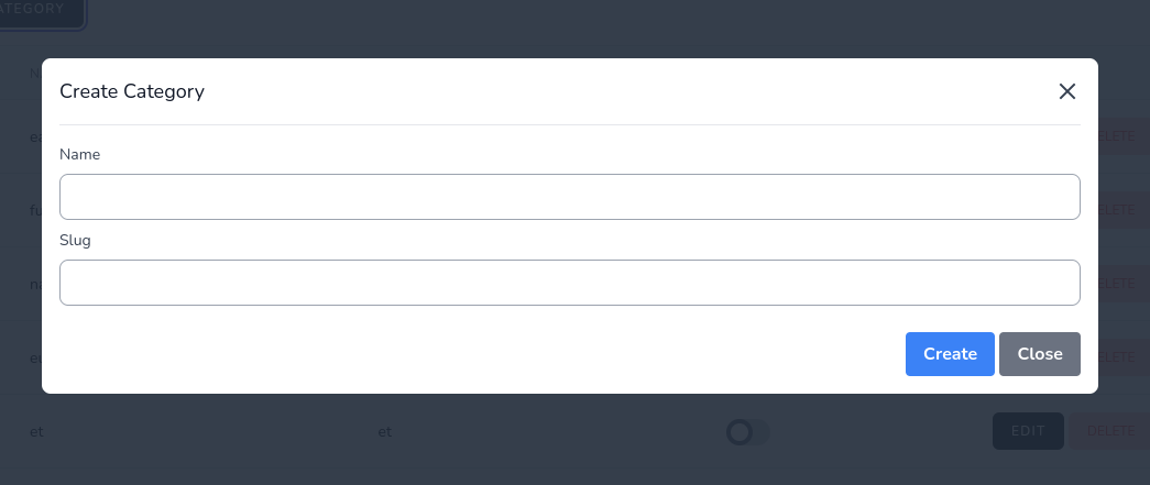 create category modal