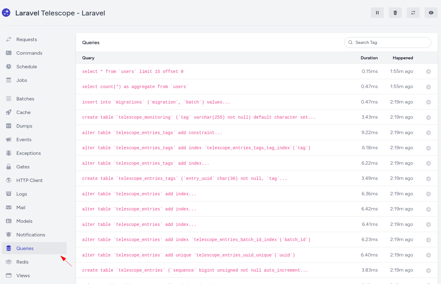 laravel telescope