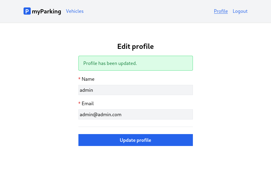 Update profile