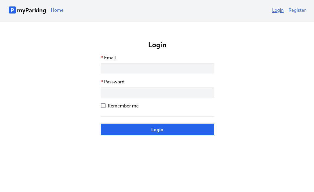 Login page
