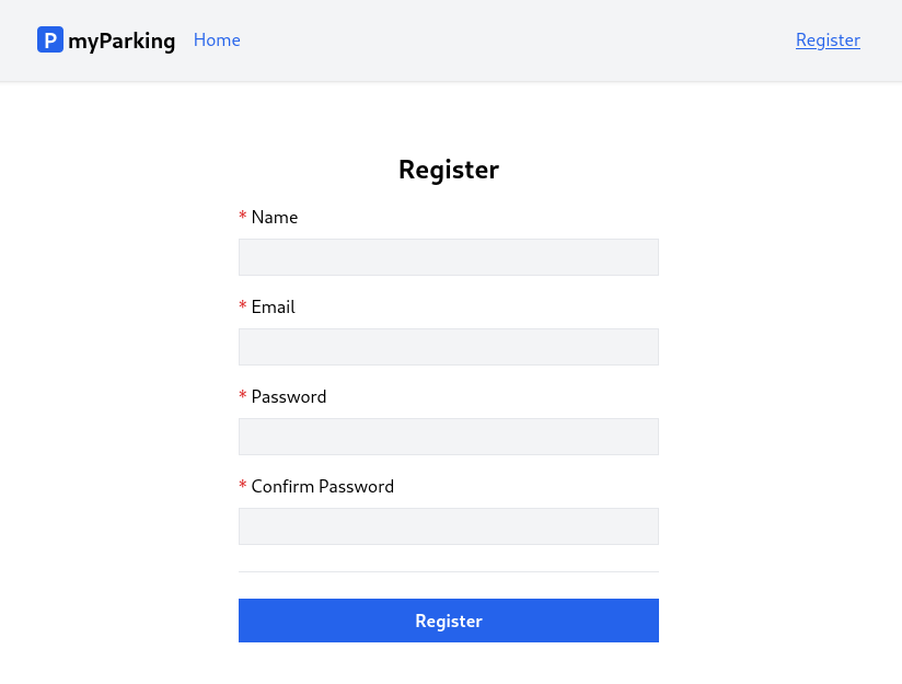 Register page
