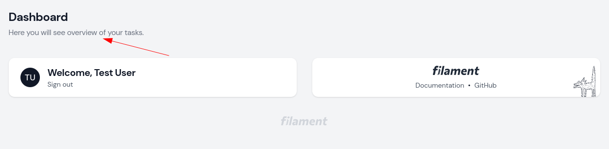 dashboard sub heading text