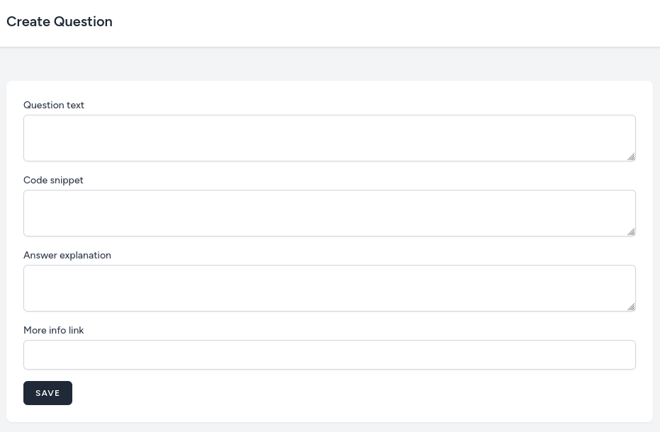create question form