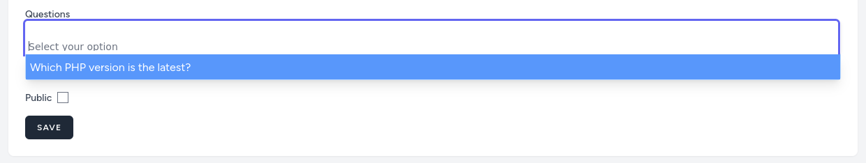 questions select2 input