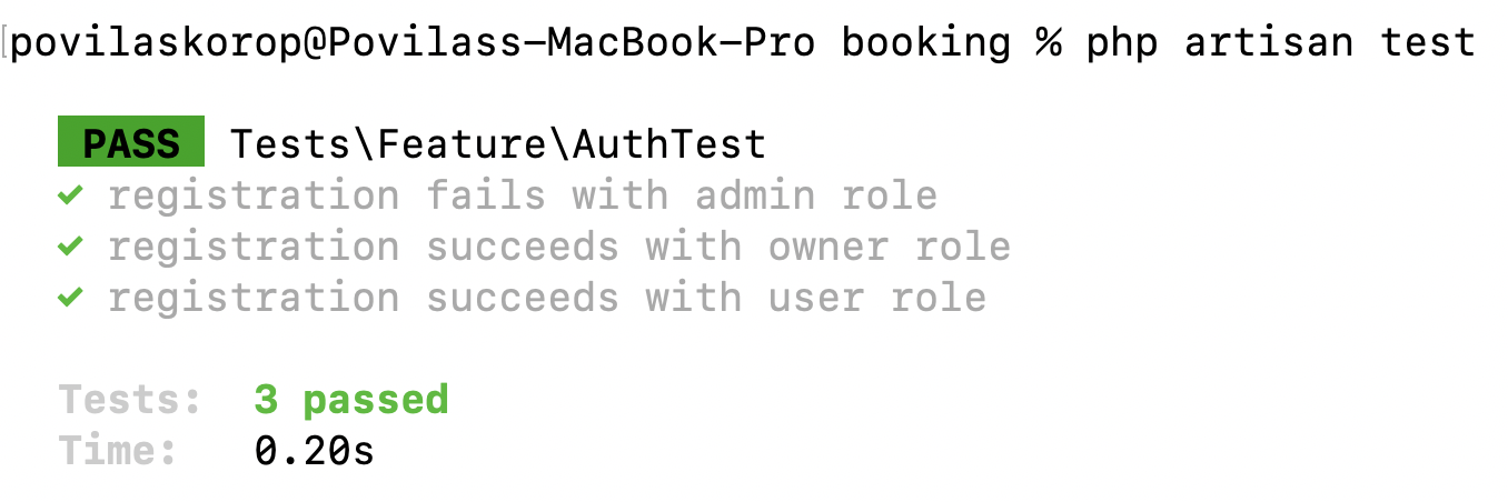 Auth Test Registration