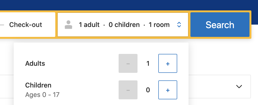 booking.com search by capacity