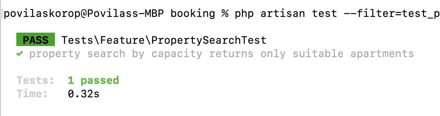 Apartment search by capacity