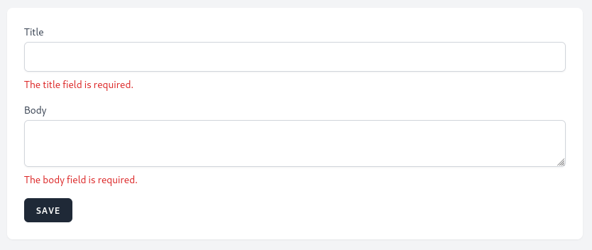 failed validation