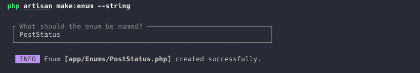 make enum command backed string