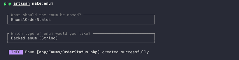 make enum command